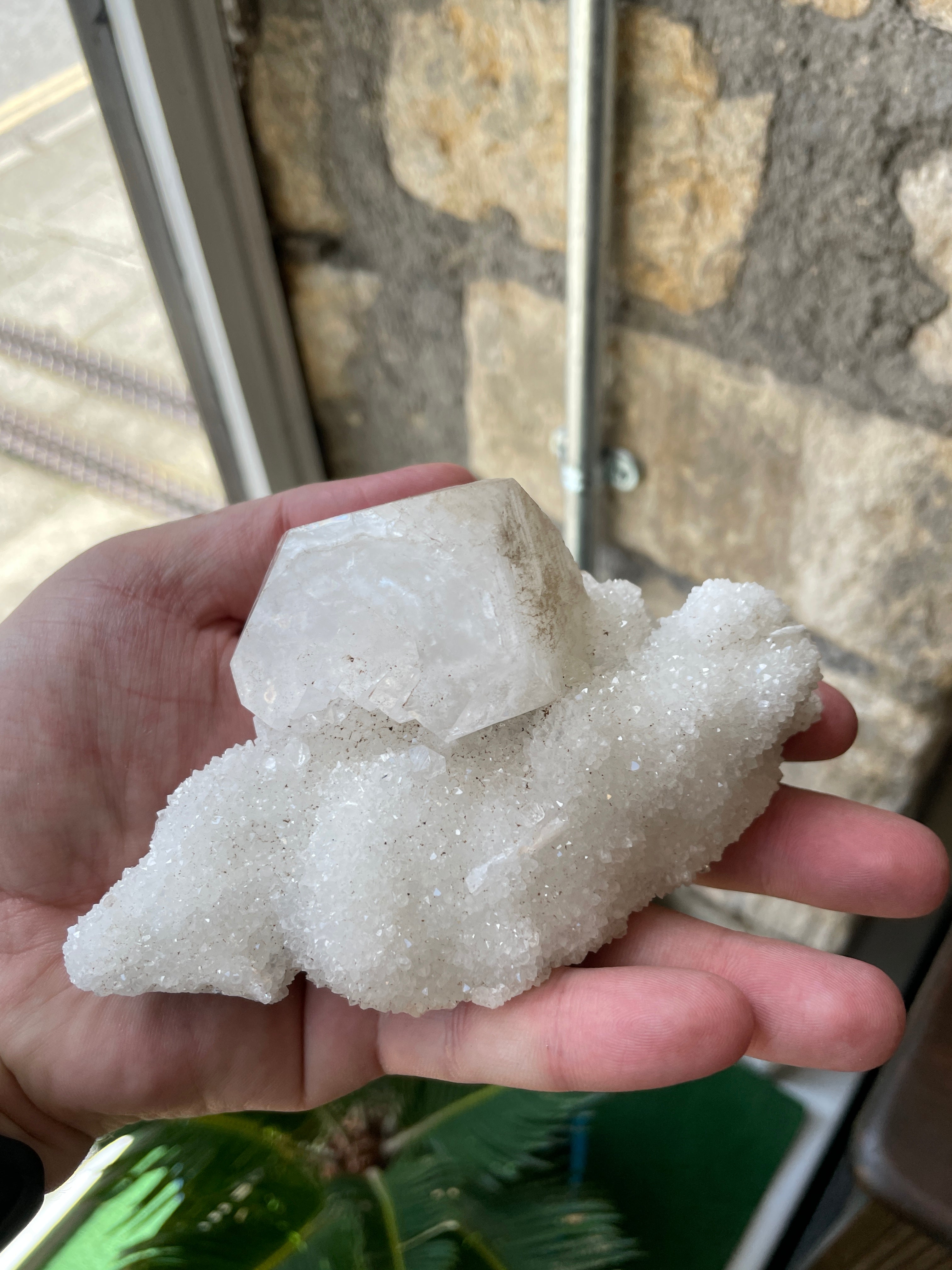 Apophyllite Raw Cluster With Druzy